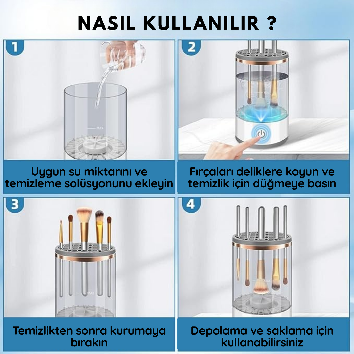 Makyaj Fırçası Yıkama Makinesi