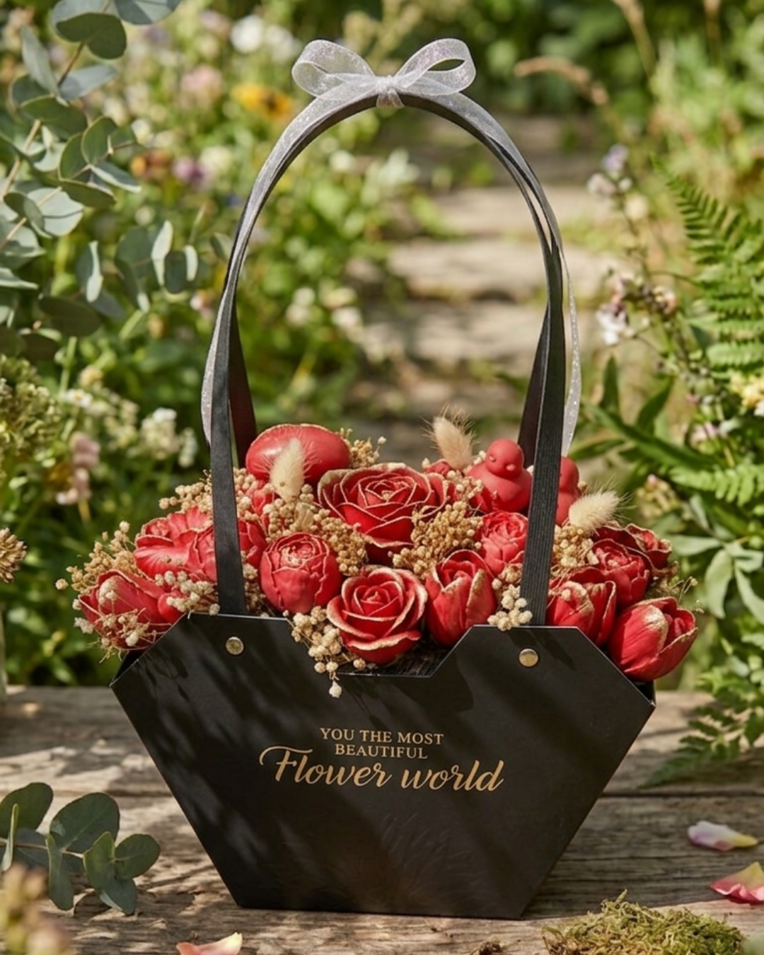 Flower World - Çiçek Buketi Soya Mum