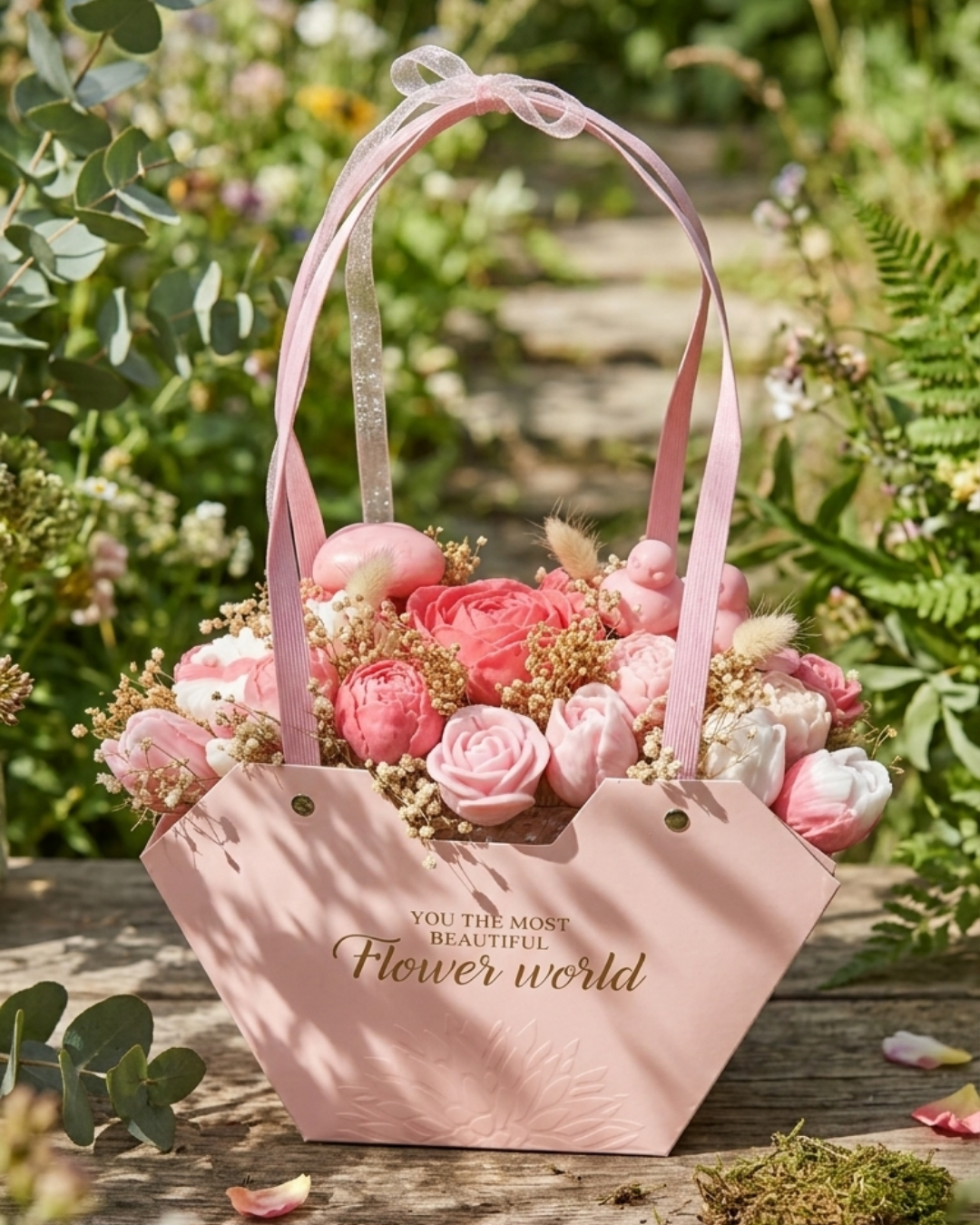 Flower World - Çiçek Buketi Soya Mum