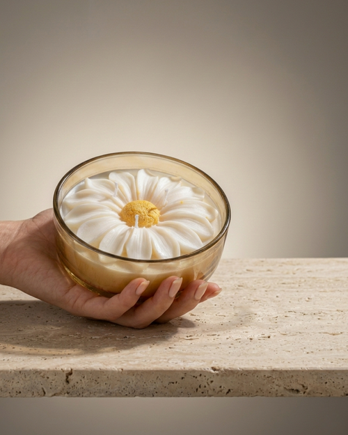 Daisy Candle - Papatyalı Soya Mum