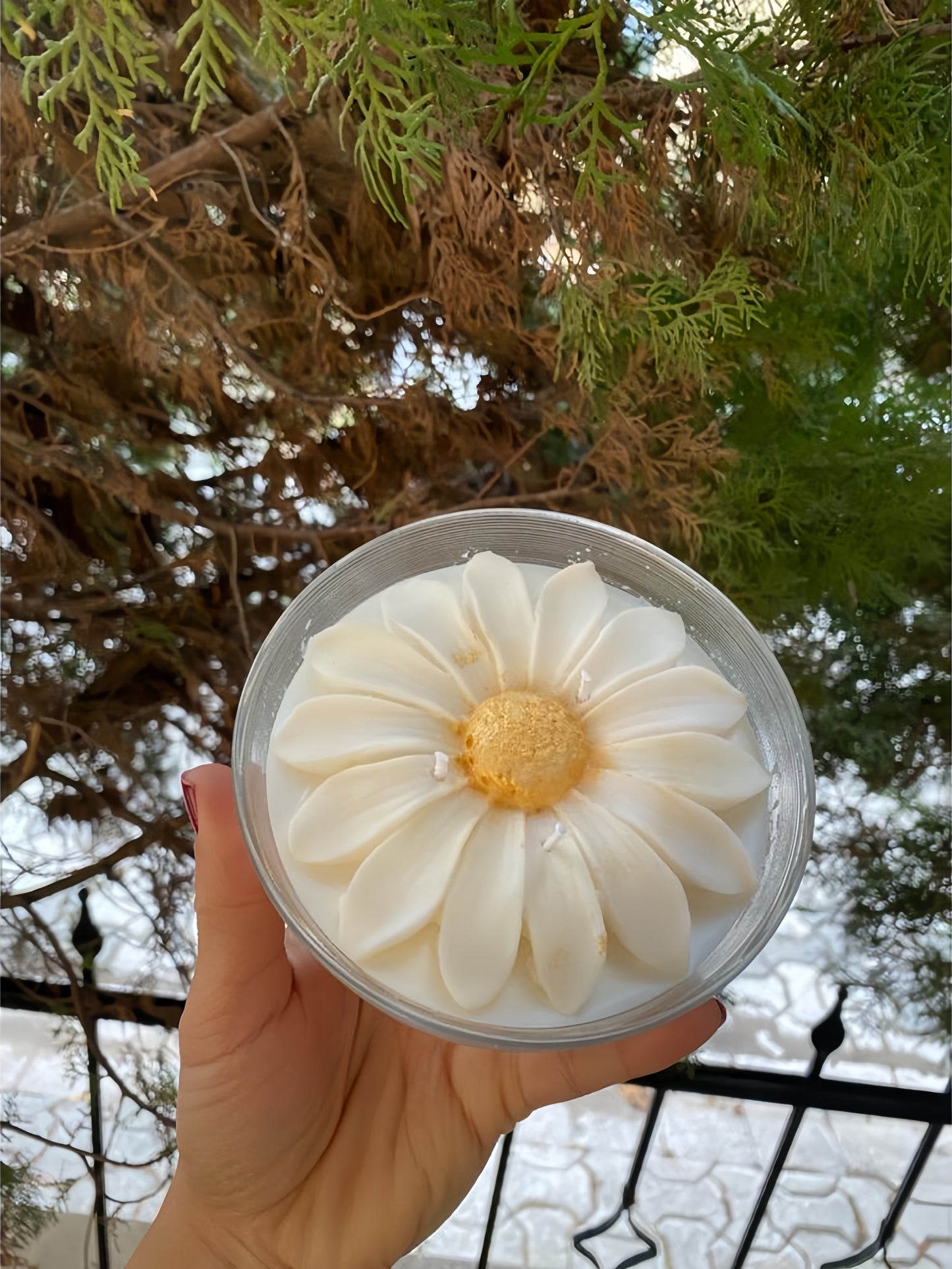 Daisy Candle - Papatyalı Soya Mum