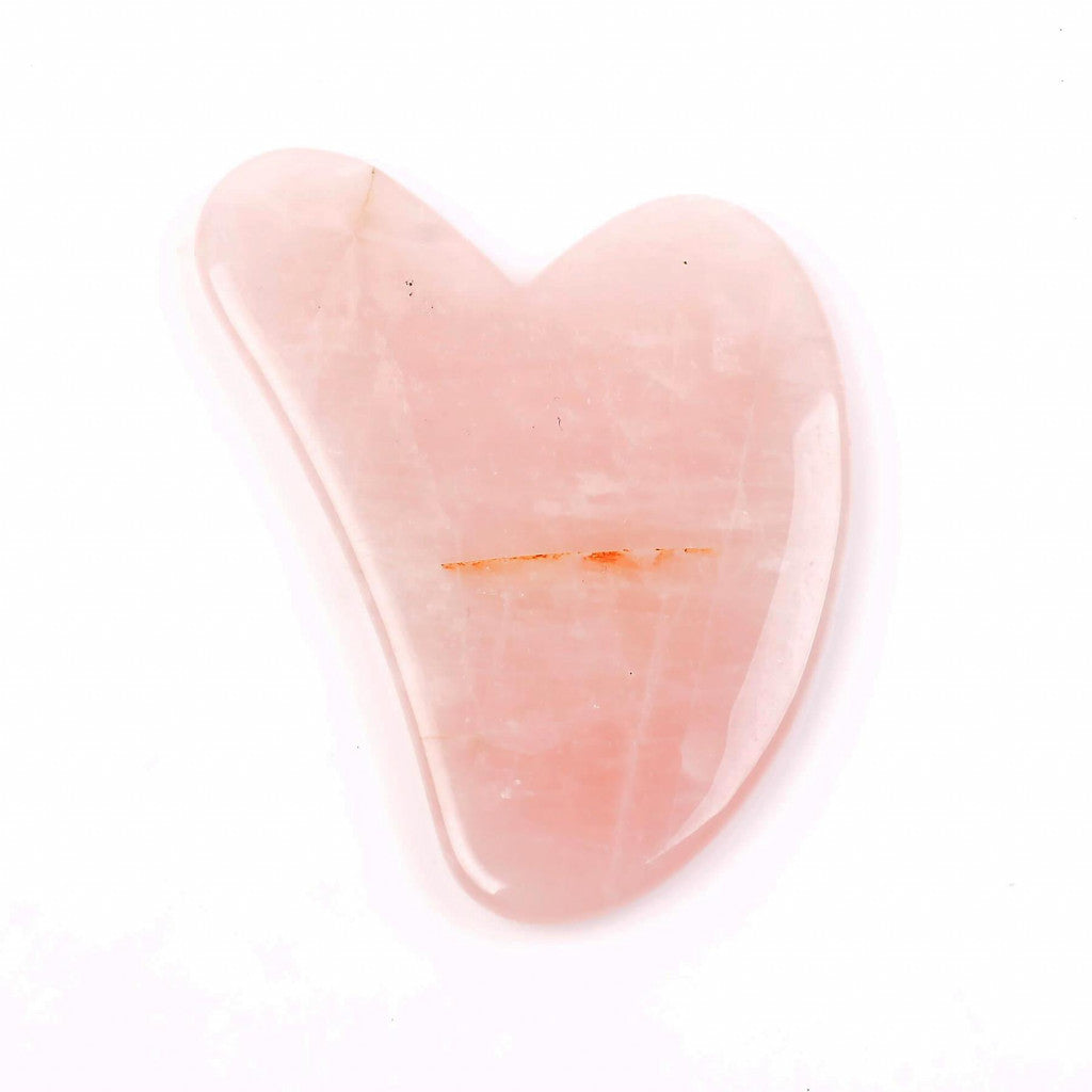 Pembe Kuvars Taşı Kalp Gua Sha Masaj Aleti